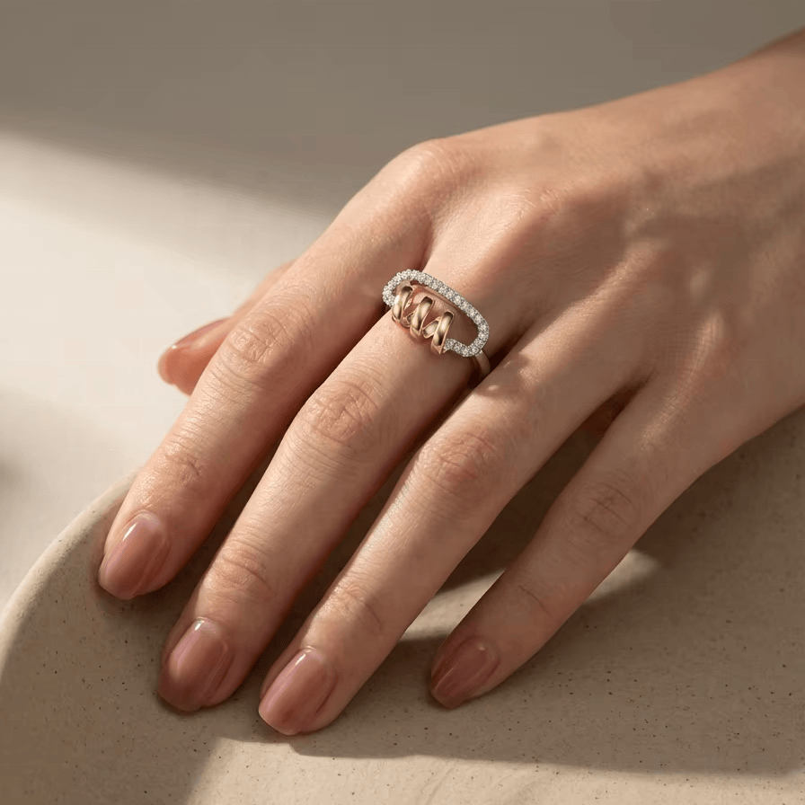 Bague Pin Twistid 💫 - Diamant Moissanite💎