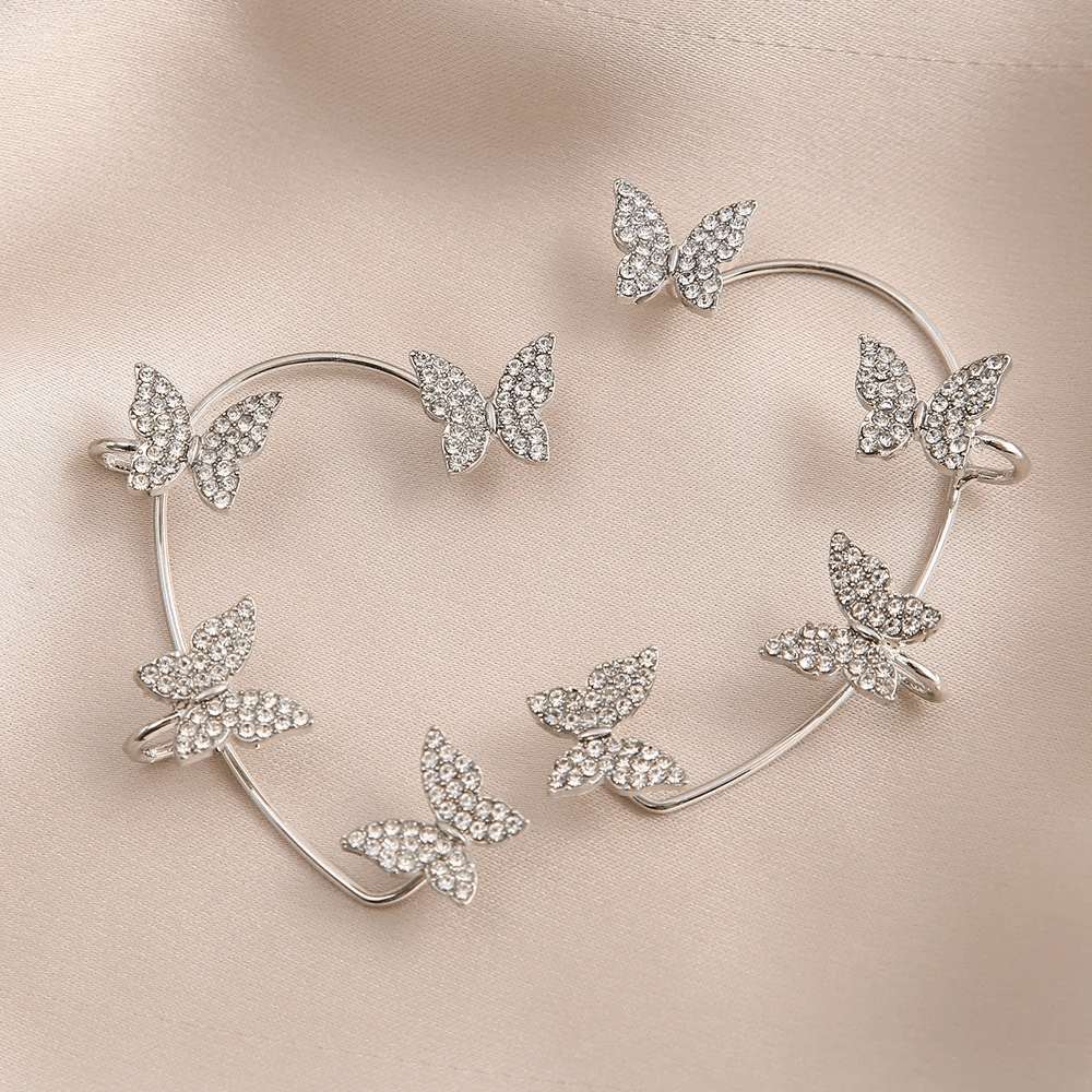 Clips d’oreilles Papillon Monarque 🦋 - Zircone Cubique 💎 x2