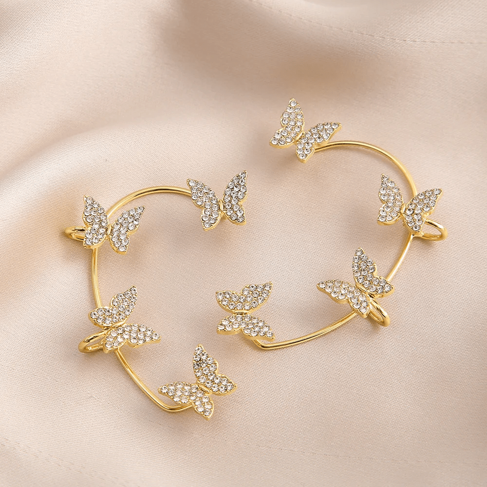 Clips d’oreilles Papillon Monarque 🦋 - Zircone Cubique 💎 x2