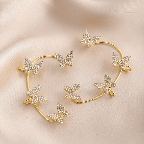 Clips d’oreilles Papillon Monarque 🦋 - Zircone Cubique 💎 x2
