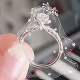 Bague Rose éclat Djamila en Argent Sterling 925 - Diamant Moissanite 1 Carat 💎