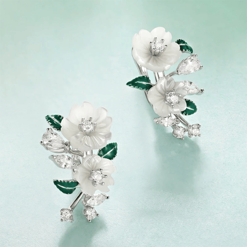 Boucles d'oreilles Loriele Éclat de Jasmin - Diamant Moissanite 💎