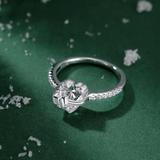 Bague Ruban Cœur de Cristal - Diamant Moissanite 1 Carat 💎