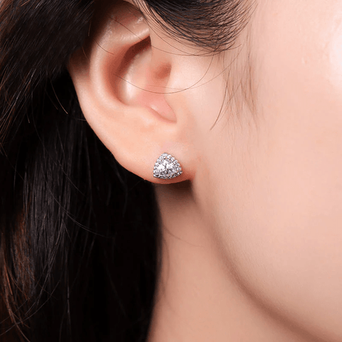 Boucles d'oreilles Pyramide de Brillance En Argent Sterling - Diamant Moissanite 1 Carat 💎