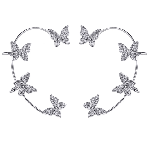 Clips d’oreilles Papillon Monarque 🦋 - Zircone Cubique 💎 x2