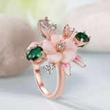 Bague Lotus Azuré - Diamant Moissanite 💎
