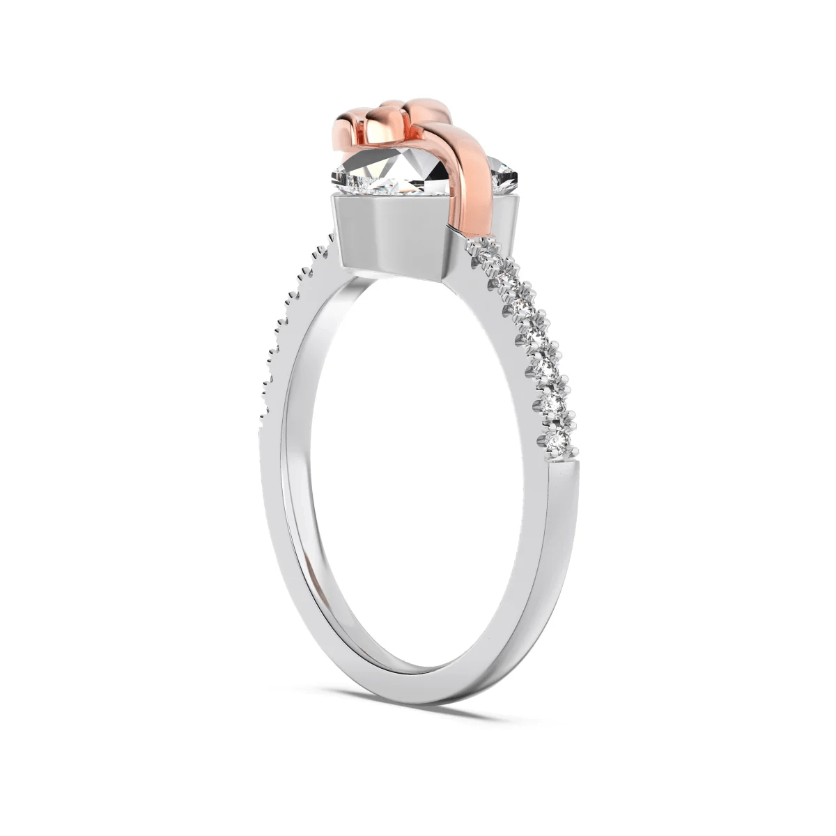 Bague Ruban Cœur de Cristal - Diamant Moissanite 1 Carat 💎
