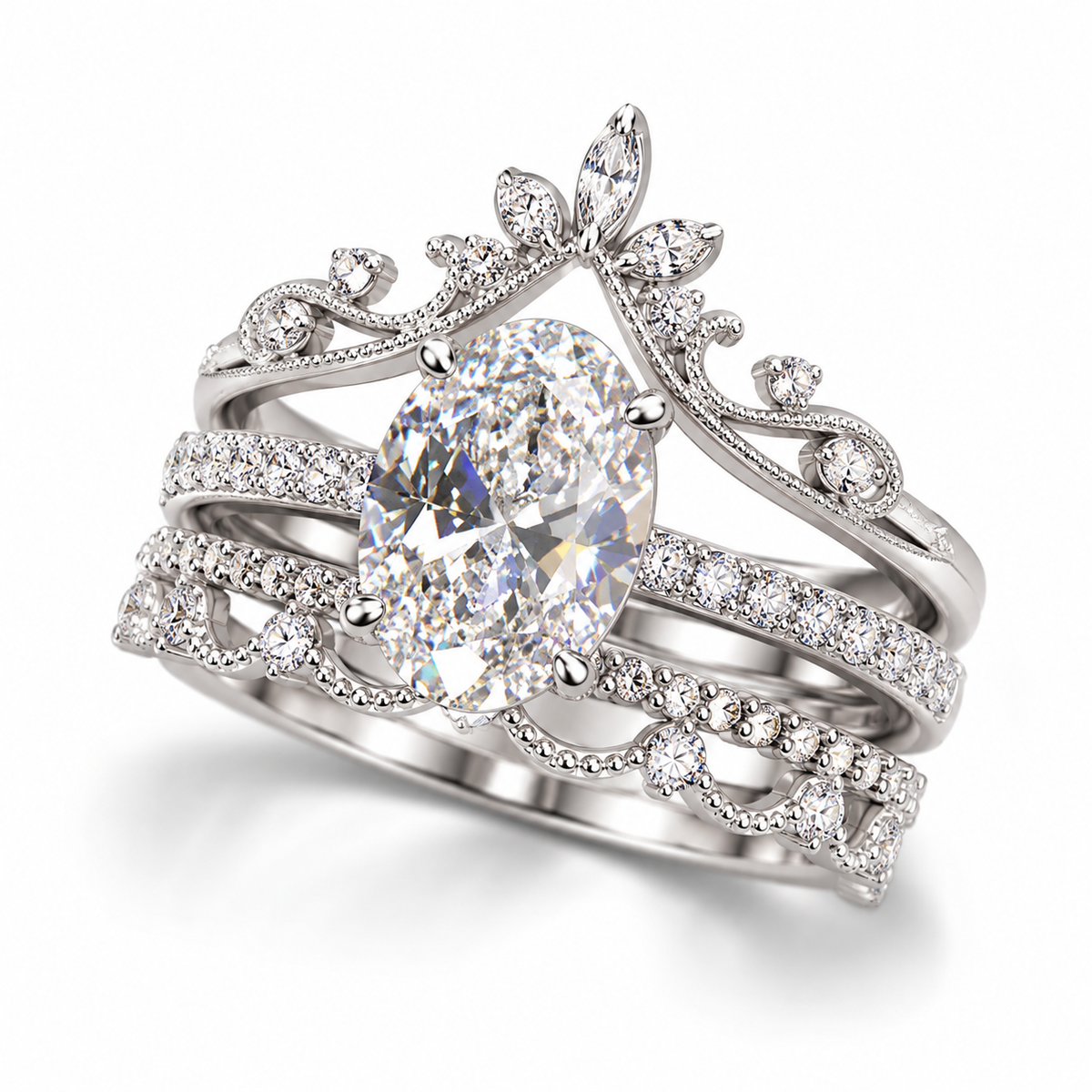 Ensemble de bagues Cendrillon - Diamant Moissanite 💎