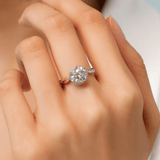 Bague Halo Symbiose Plaqué Or & Argent - Diamant Moissanite 1 Carat 💎