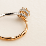 Bague Halo Symbiose Plaqué Or & Argent - Diamant Moissanite 1 Carat 💎