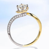 Bague Halo Symbiose Plaqué Or & Argent - Diamant Moissanite 1 Carat 💎