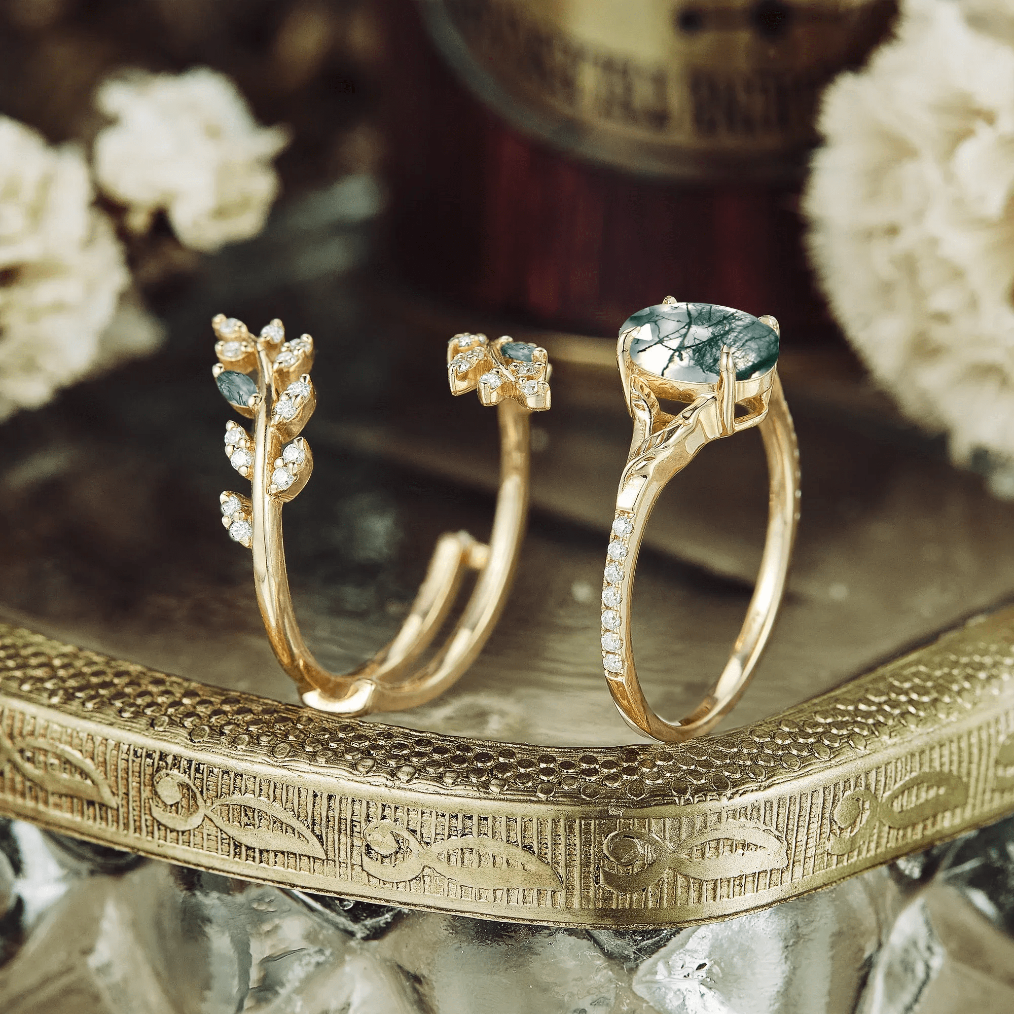 Bague Nymphes Aphrodite - Moissanite Jaspe 💎🌿