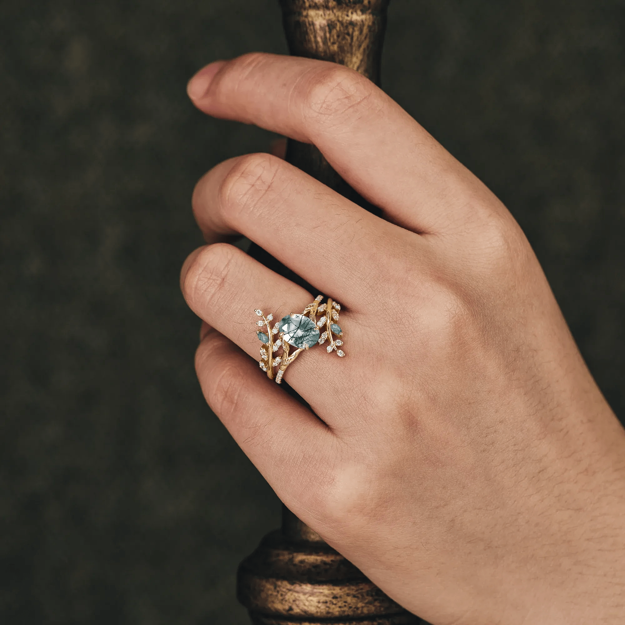 Bague Nymphes Aphrodite - Moissanite Jaspe 💎🌿