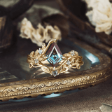 Bague Nymphes Flesch Shaped - Moissanite Bleu 1 carat 💎🌿