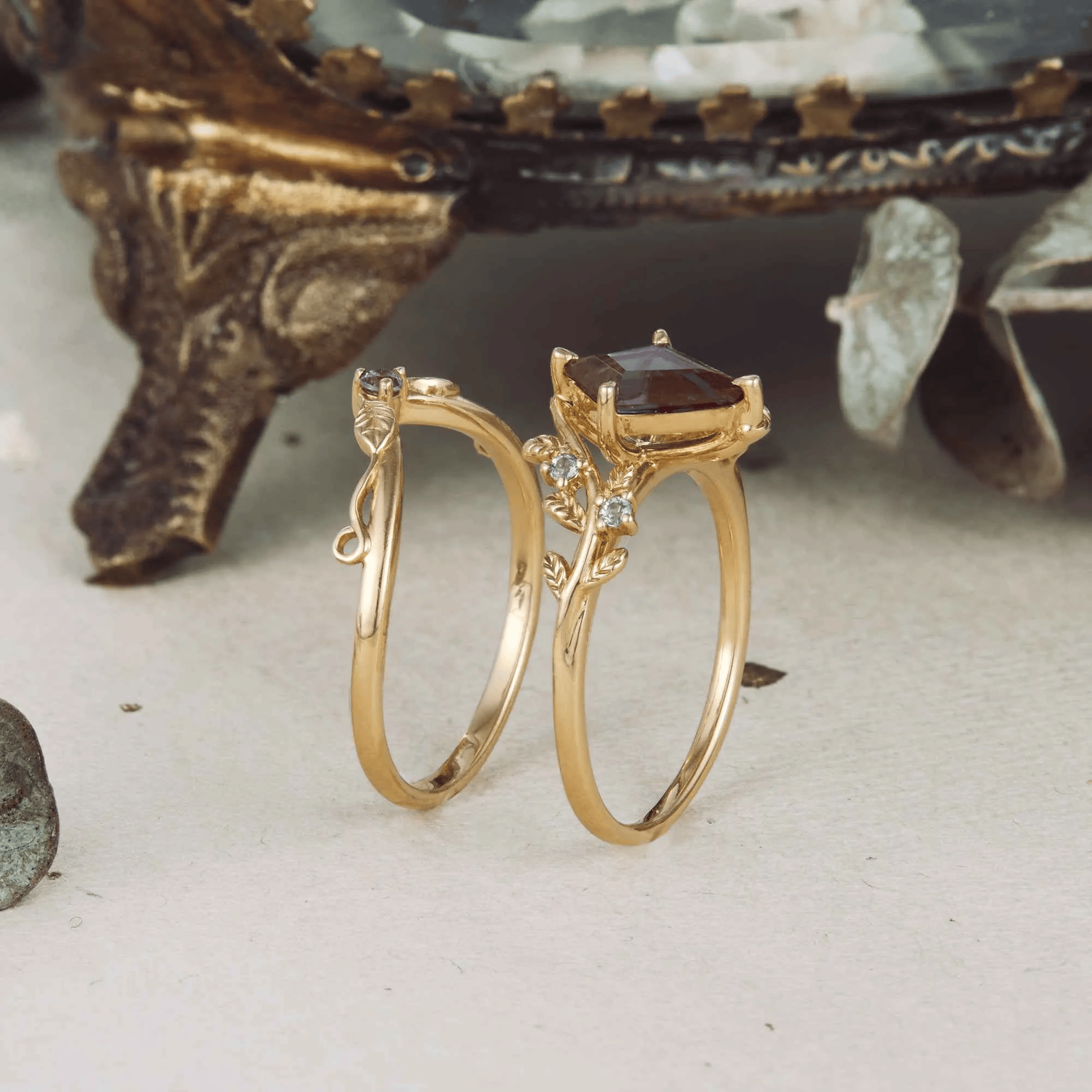 Bague Nymphes Flesch Shaped - Moissanite Bleu 1 carat 💎🌿