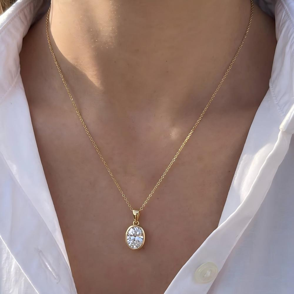 Collier Ovale Apolline - Diamant Moissanite💎