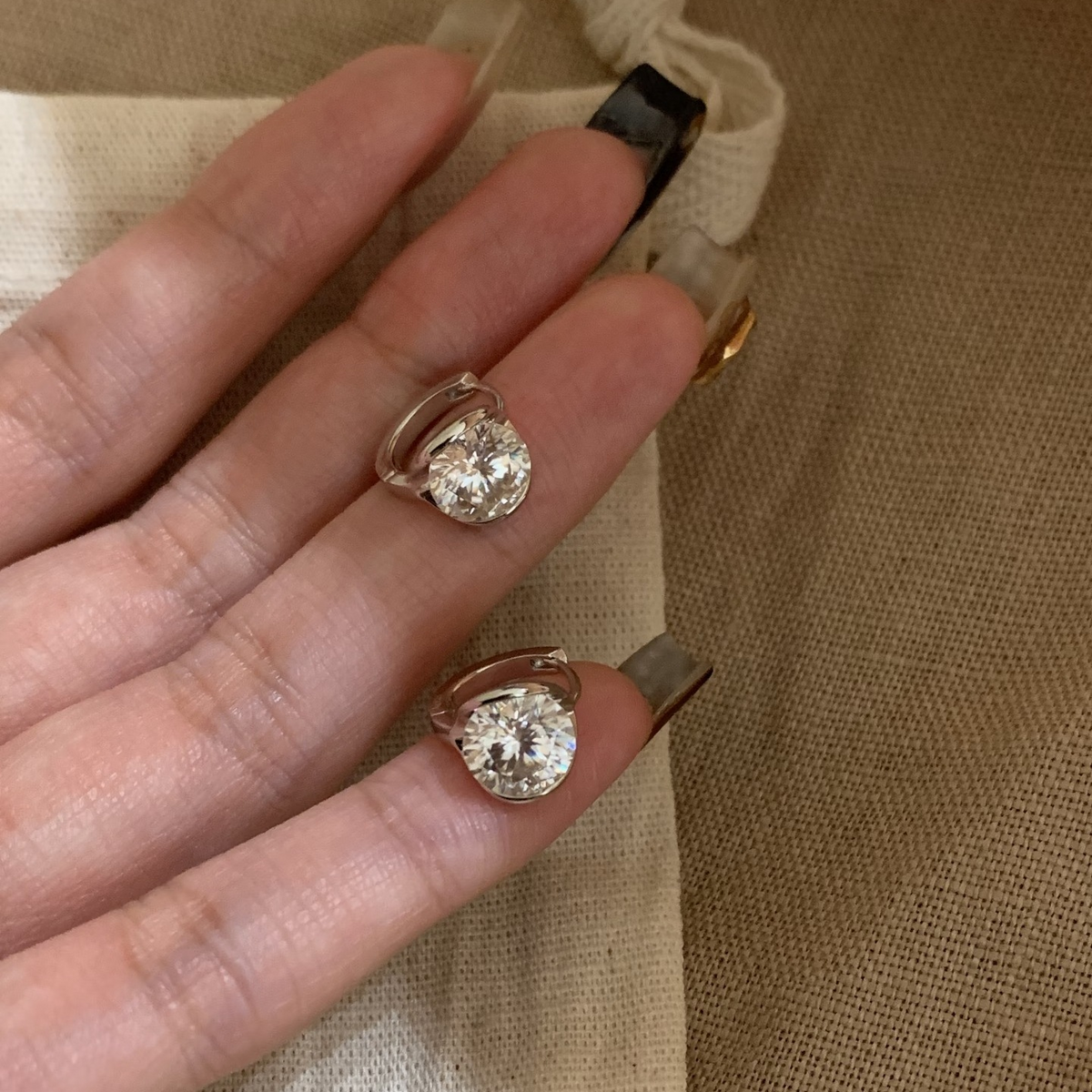 Boucles d’oreilles Curved Cléophée - Diamant Moissanite💎