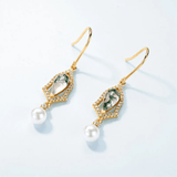 Boucles d'oreilles charme Léontine Plaqué Or Jaune - Malachite Naturelles ❇️