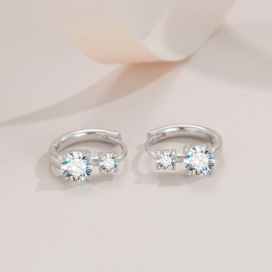Boucles d'oreilles Gemme Jumelle - Diamant Moissanite 1 Carat 💎