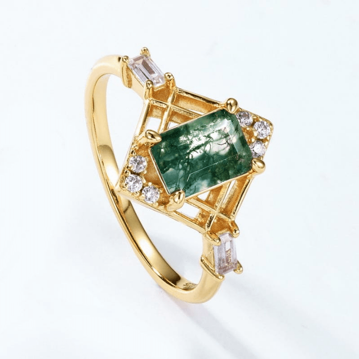 Bague Reliquaire d’Éloïse Plaqué Or 18ct - Malachite naturelle ❇️