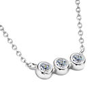 Collier Éclat Trilogie Scintillante en Argent Sterling 925 - Diamant Moissanite 1 Carat 💎