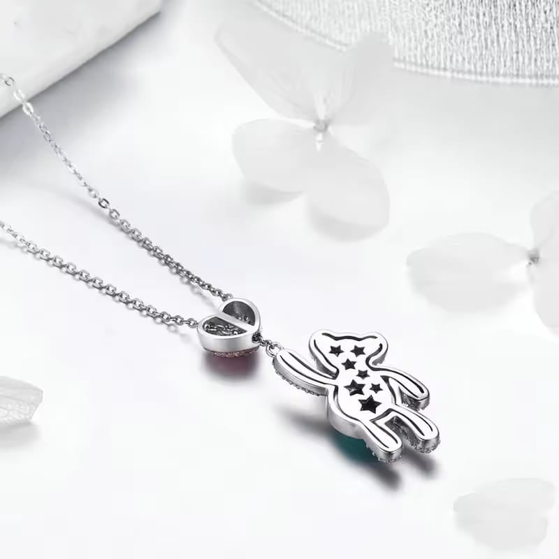 Pendentif Ourson Petit Bonheur 🧸 – Diamant Moissanite💎