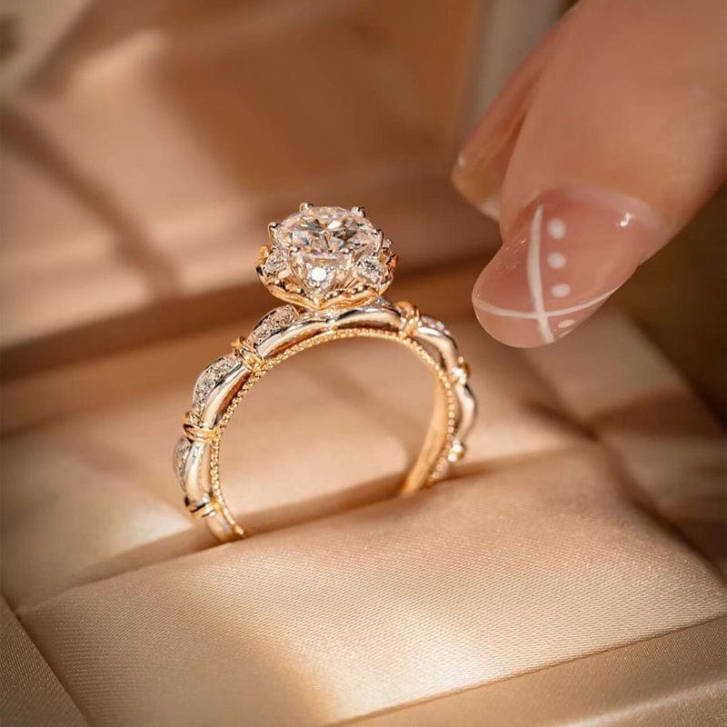 Bague Solitaire Dahlia en Argent Sterling 925 - Diamant Moissanite 1 Carat 💎