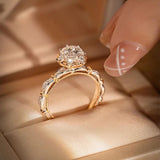 Bague Solitaire Dahlia en Argent Sterling 925 - Diamant Moissanite 1 Carat 💎