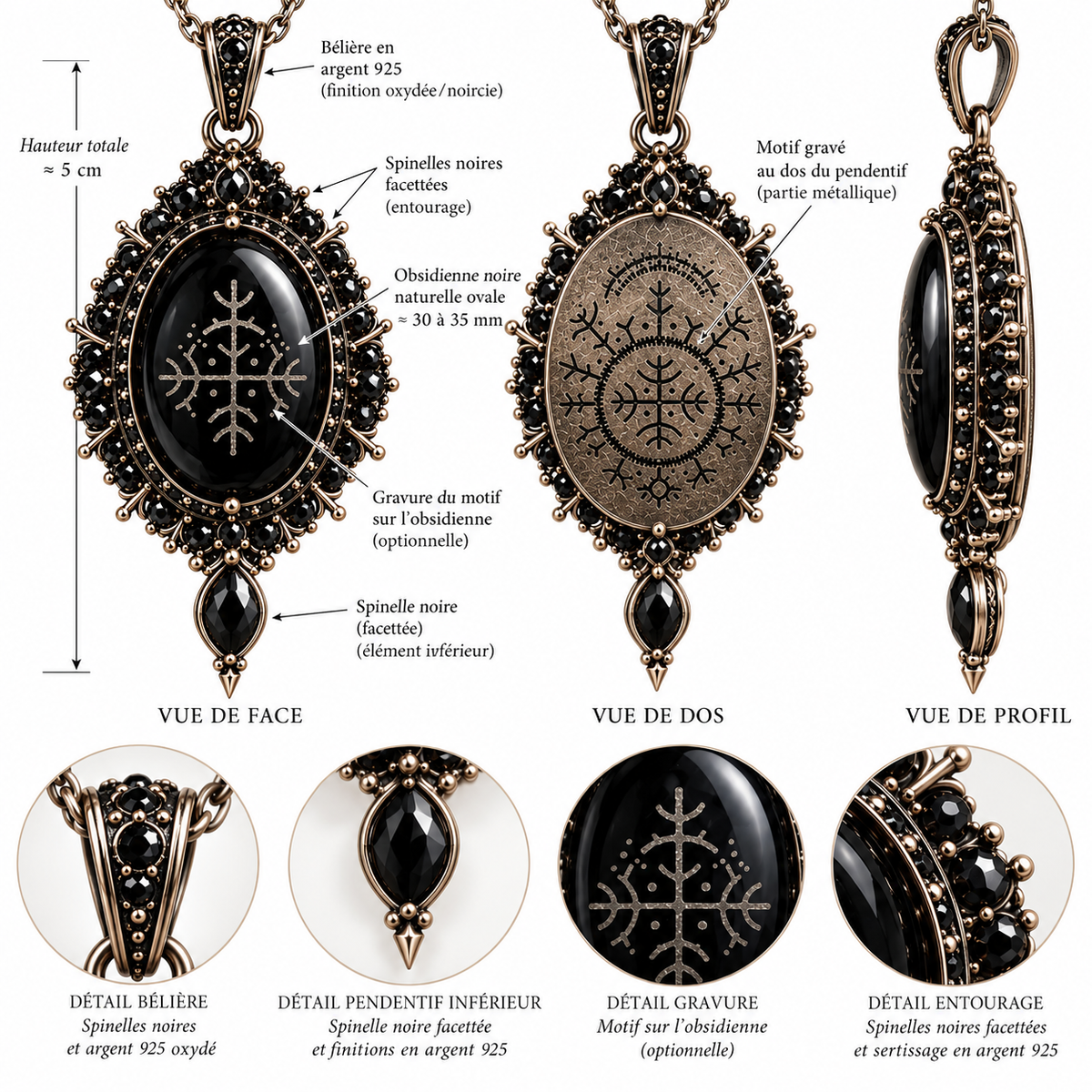 Collier sur mesure Obsidienne noire [Tania Chaudet]