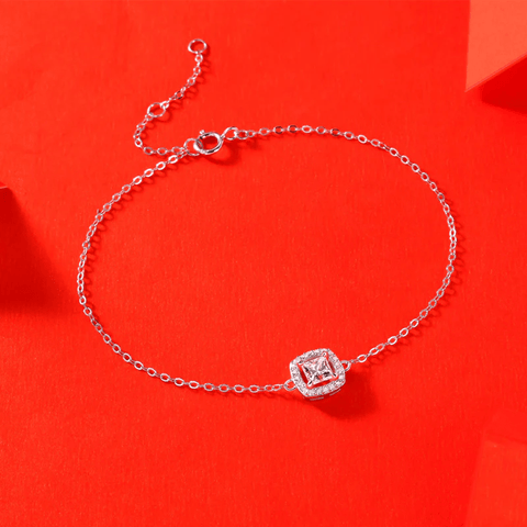 Bracelet Charme Central en Argent sterling 925 - Diamant Moissanite 1 Carat 💎