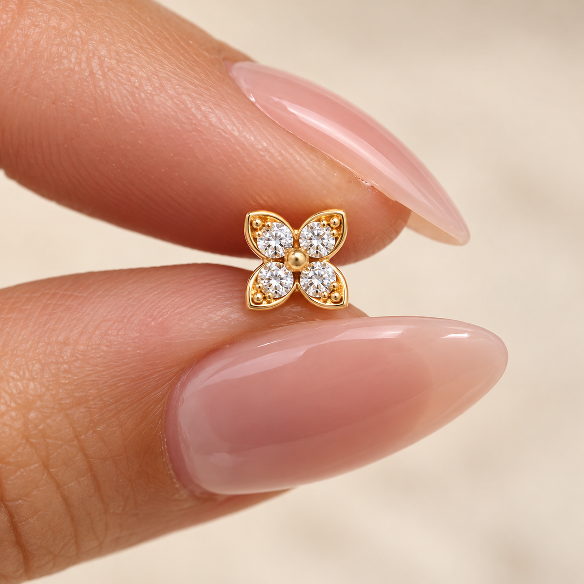 Boucles d'oreilles Lys d’Or - Diamant Moissanite 💎