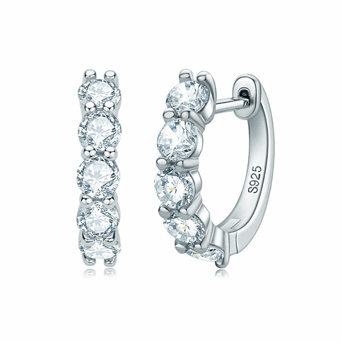 Boucles d'oreilles Quintessence Cristalline En Argent Sterling - Diamant Moissanite 1 Carat 💎