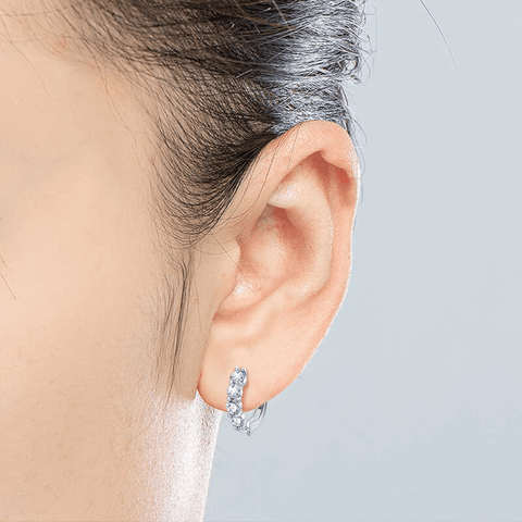 Boucles d'oreilles Quintessence Cristalline En Argent Sterling - Diamant Moissanite 1 Carat 💎