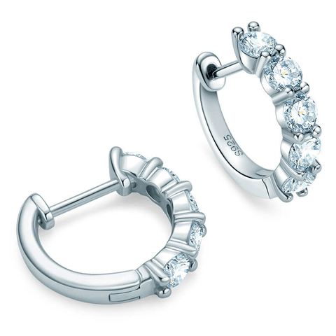 Boucles d'oreilles Quintessence Cristalline En Argent Sterling - Diamant Moissanite 1 Carat 💎