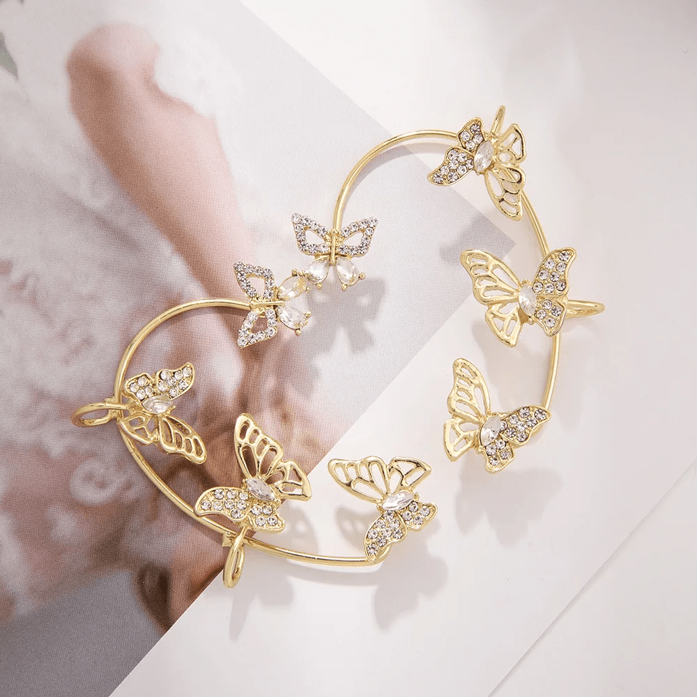 Clips d’oreilles Papillon 🦋 - Zircone Cubique 💎 x2