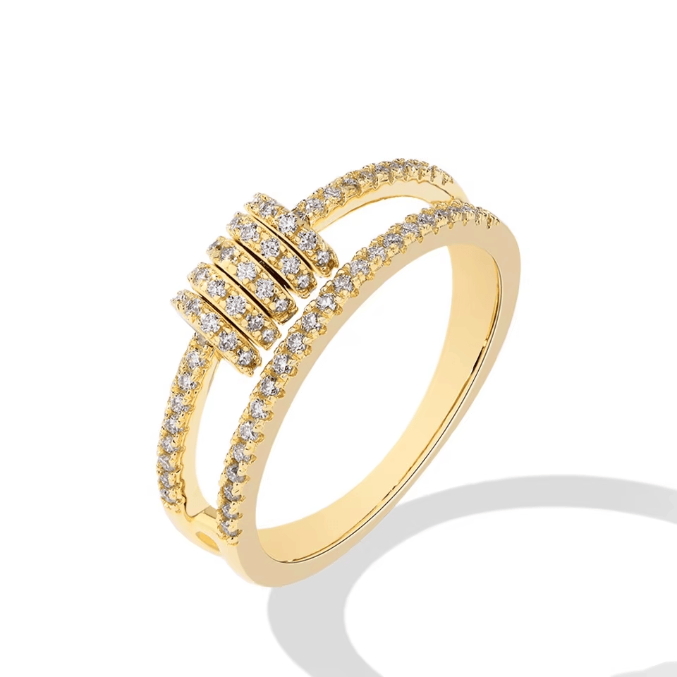 Bague Cycle Anti-stress - Pavage Moissanite 💎