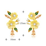 Boucles d'oreilles Pétale de Mimosa - Diamant Moissanite 💎