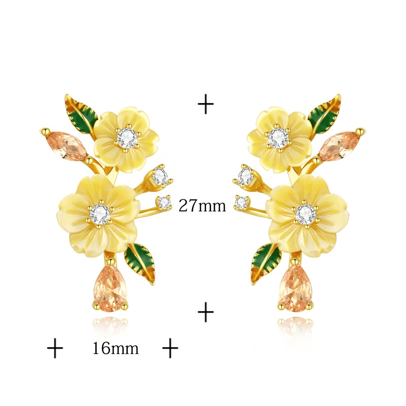 Boucles d'oreilles Pétale de Mimosa - Diamant Moissanite 💎