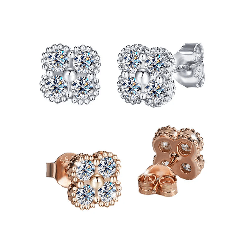 ✨ Boucles d’Oreilles Clover édition - Diamant Moissanite 1 Carats💎Loriele™