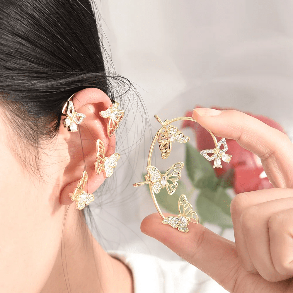 Clips d’oreilles Papillon 🦋 - Zircone Cubique 💎 x2