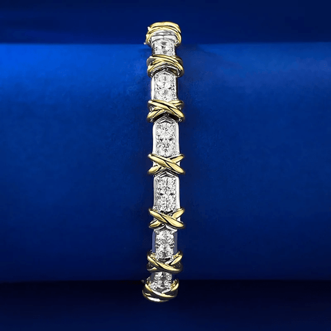Bracelet Cross d'éternité En Argent Sterling 925 - Diamant Moissanite 1 Carat 💎