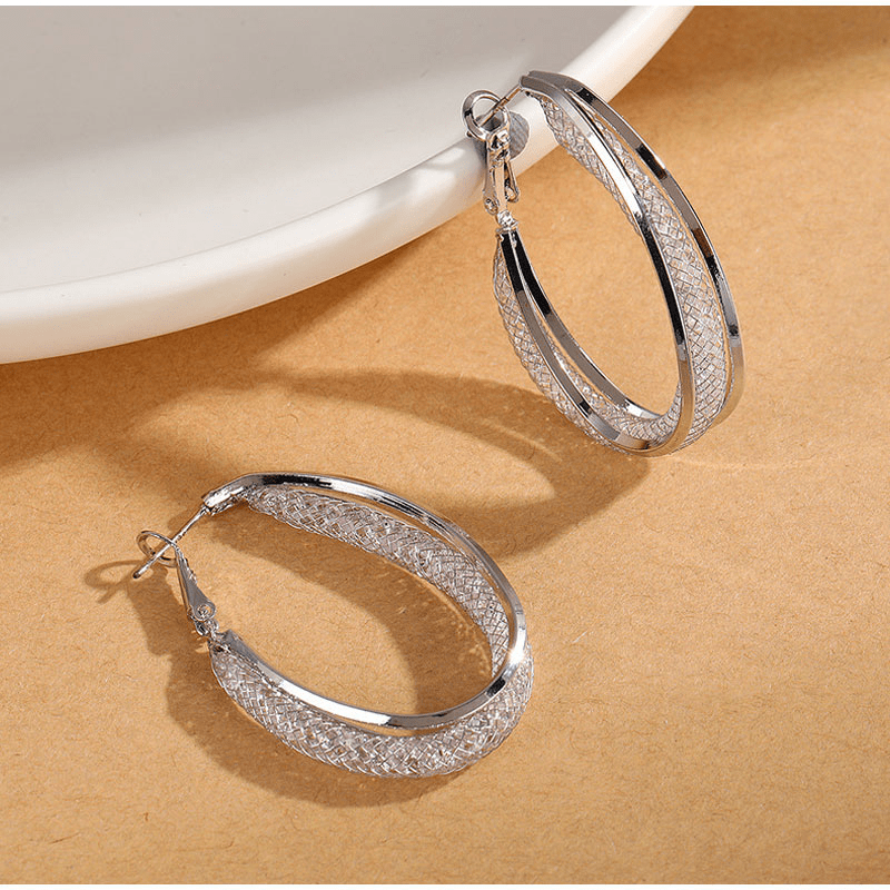Boucles d'oreilles en maille tissée ✨ Plaqué Or 18 Carats