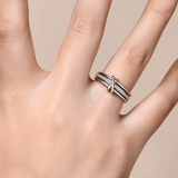 Anneaux Tournante Triptyque - Pavage Moissanite 💎