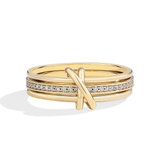 Anneaux Tournante Triptyque - Pavage Moissanite 💎