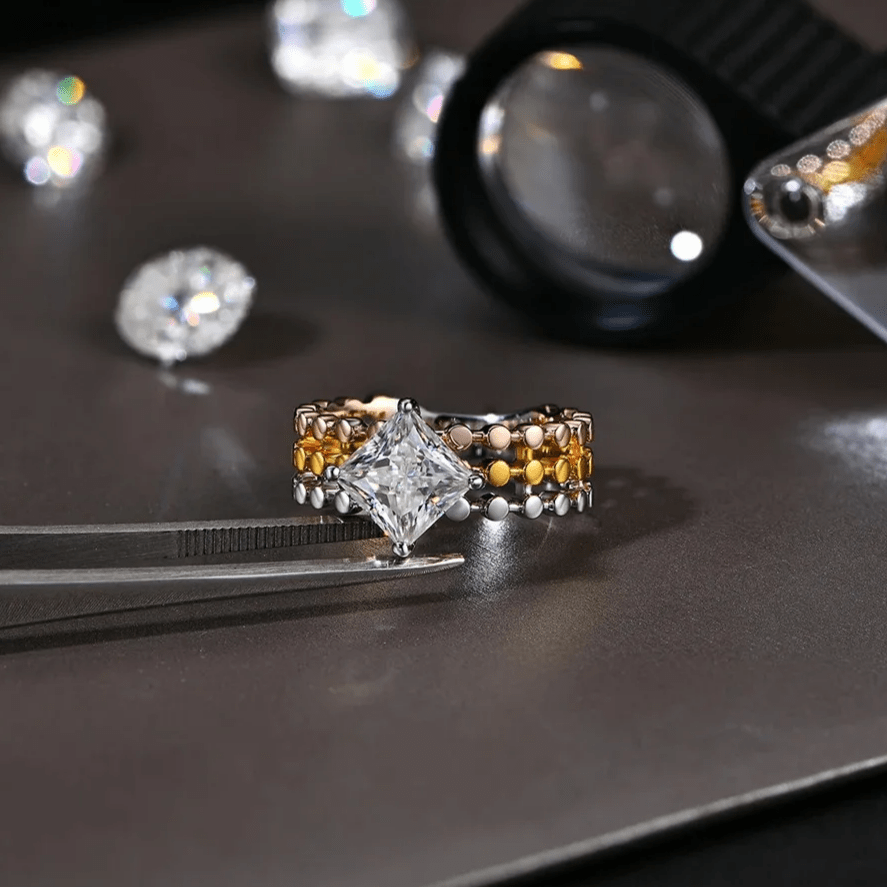 Bague Gloria Impériale en Acier inoxydable - Diamant Moissanite 1 Carat 💎