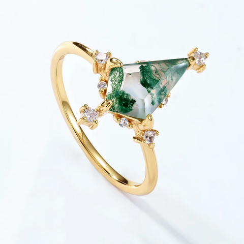 Bague Bal d’Orphée Plaqué Or 18ct - Malachite naturelle ❇️