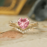 Bague Nymphes Cœur Imoge - Moissanite Rose 1 carat 💎🌿