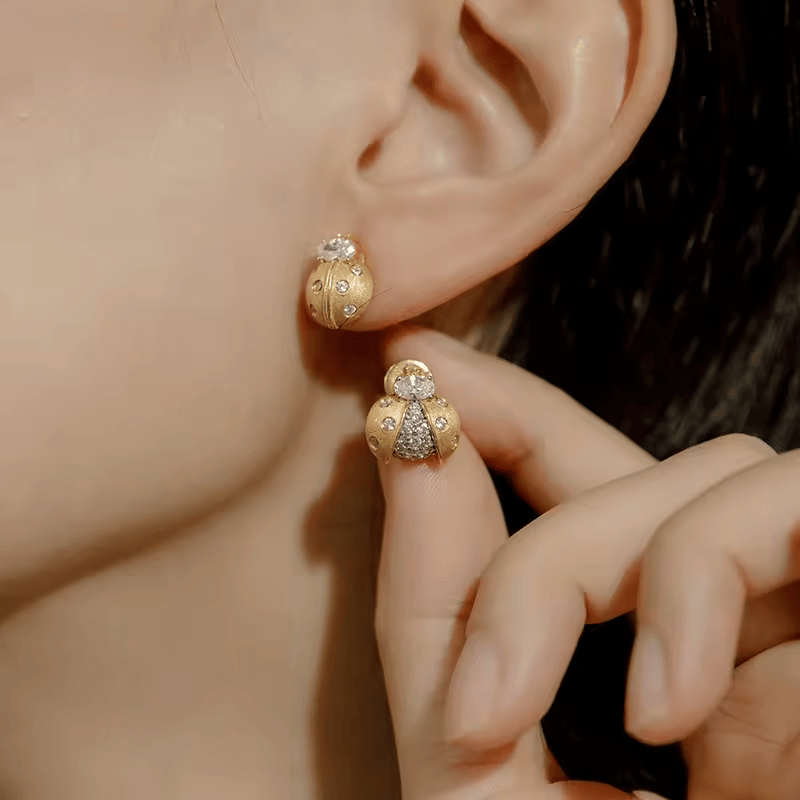 Boucles d'oreilles Trésor de Coccinelle - Diamant Moissanite 💎