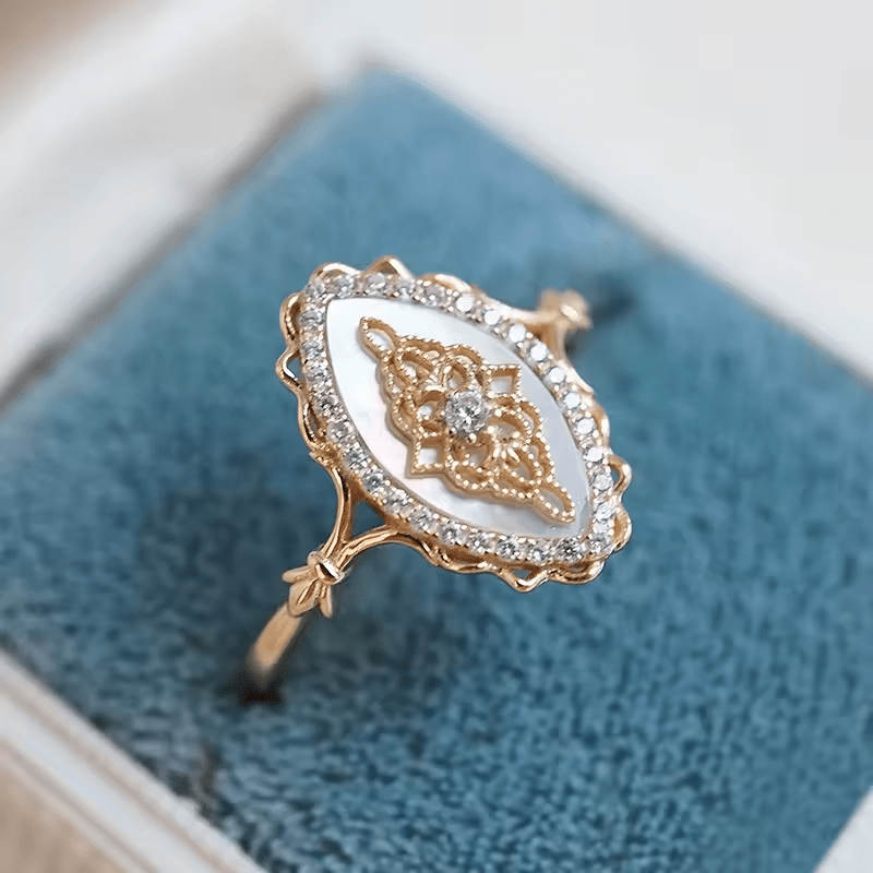 Bague Duchesse d’Albion Plaqué Or 18ct - Moissanite 0.5 Carat 💎
