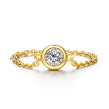 Bague Iris Liberté - Chaîne Plaquée or 18cts, Diamant Moissanite 1 Carat 💎